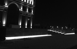 Zamil Tower Exterior Lighting Khobar, Saudi Arabia (LED Wall Washers & LED Linear Tubes Warm White for building & Staires)